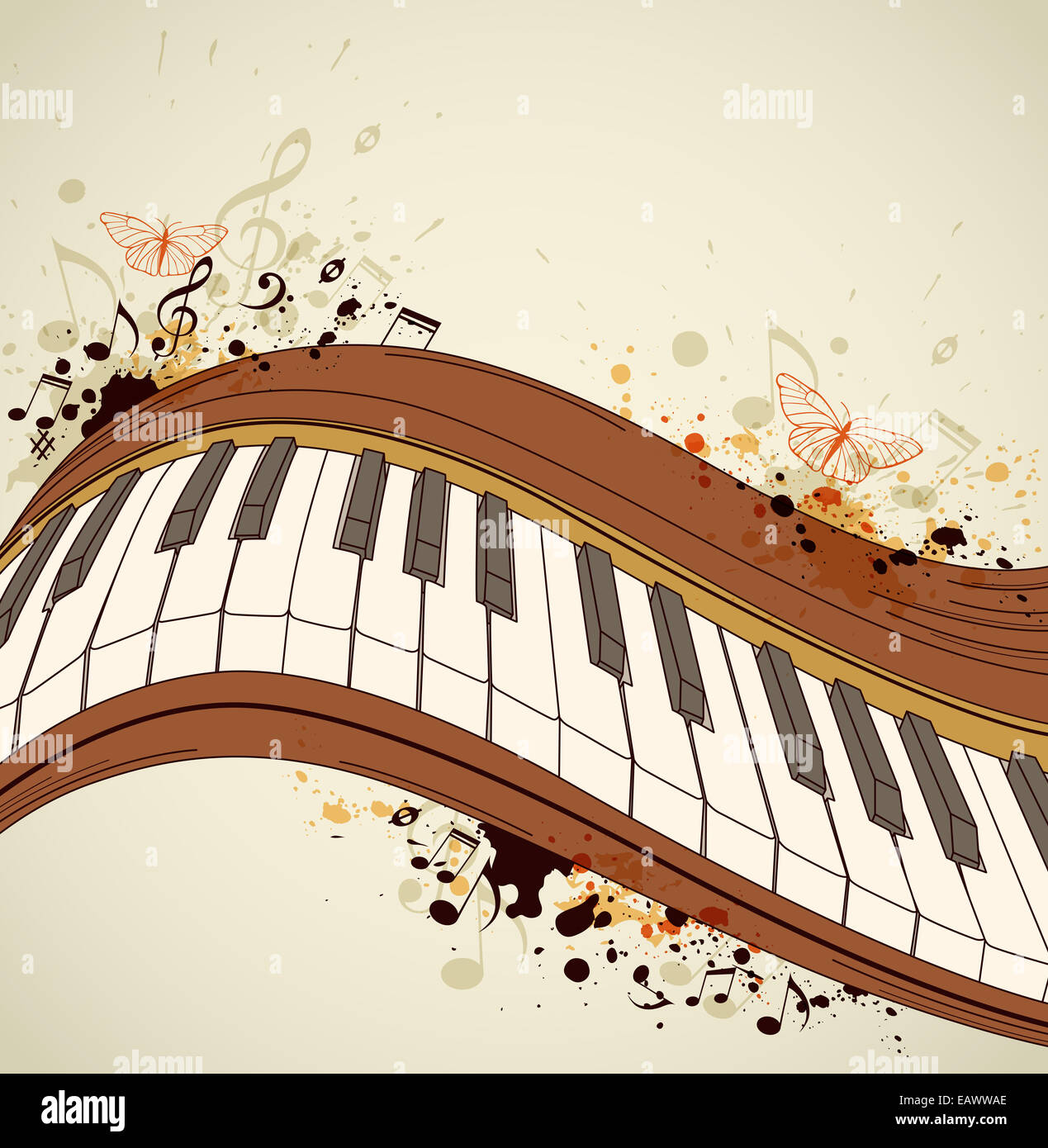 Music grunge background with piano and notes Stock Photo - Alamy