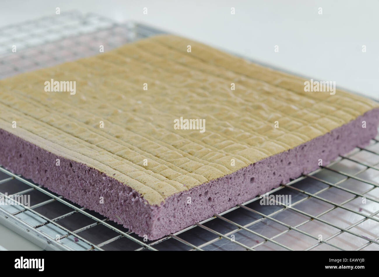 fresh taro cake  on a cooling grid Stock Photo