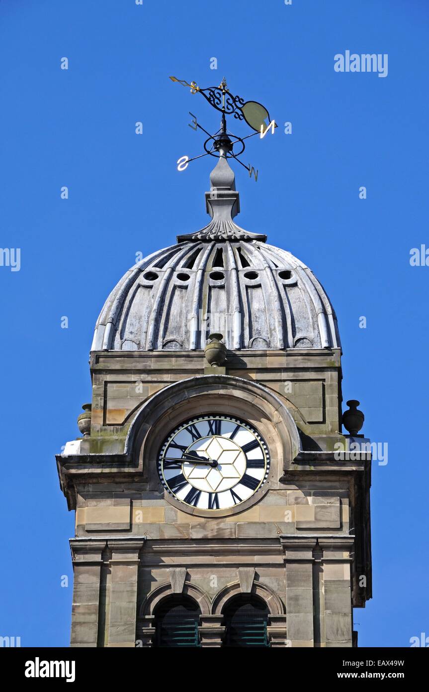 Clock tower on top of the Guild Hall, Derby, Derbyshire, England, UK
