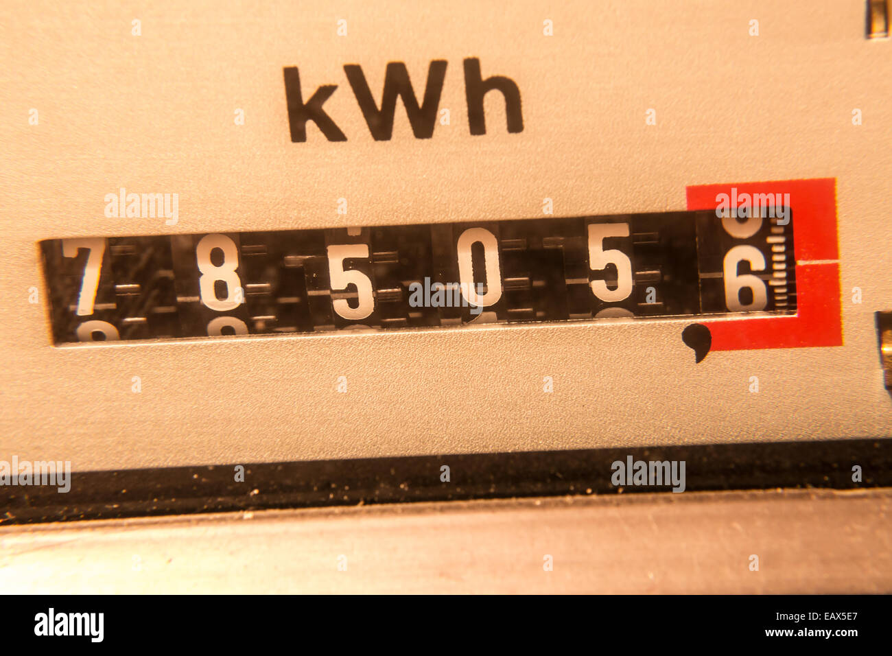 electricity meter background (kwh) Stock Photo