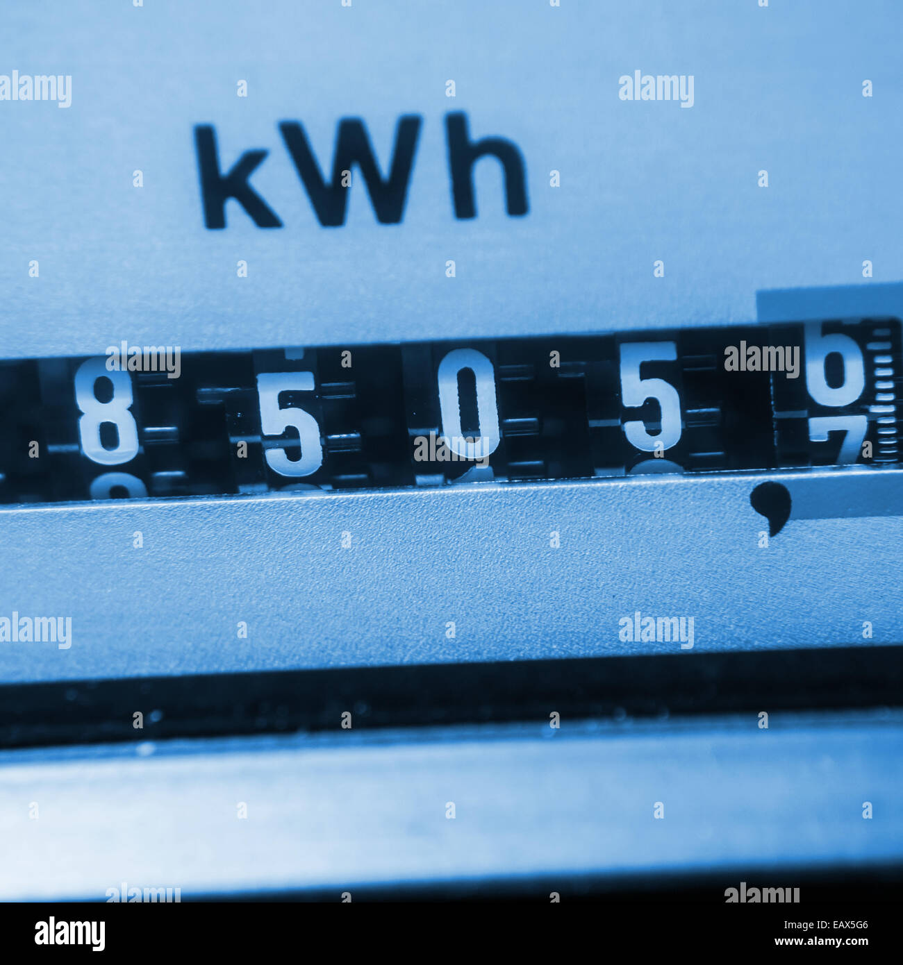 electricity meter, increasing costs Stock Photo