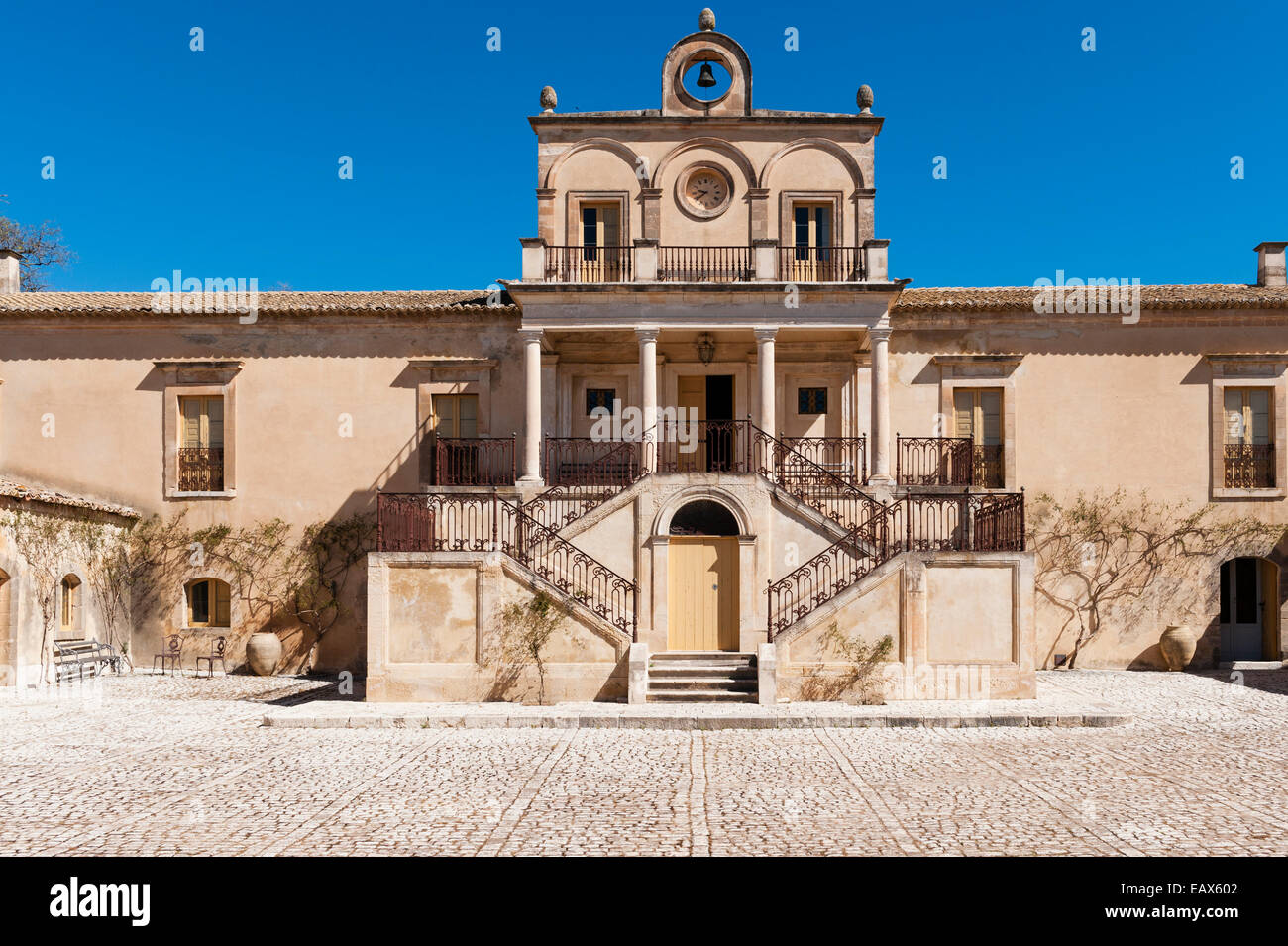 Villa Fegotto, Chiaramonte Gulfi, Sicily, Italy. The villa has often been used as a location for the Inspector Montalbano TV series Stock Photo