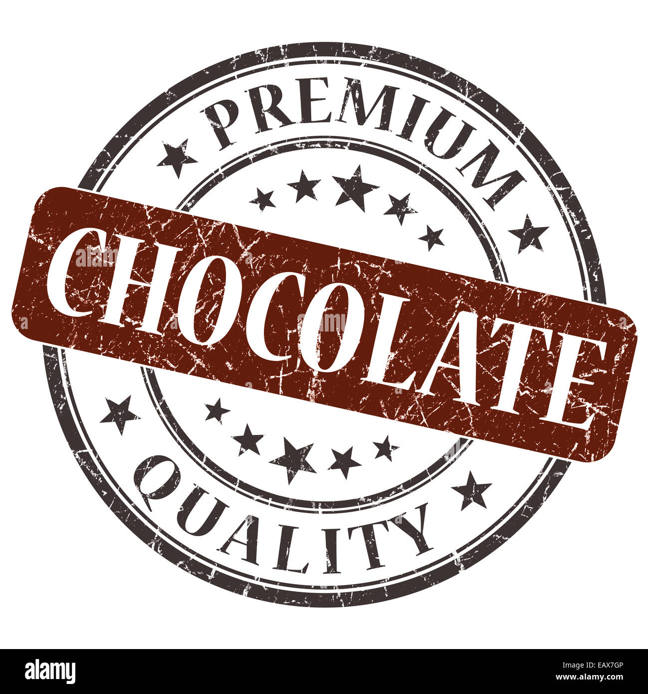 Chocolate brown round grungy stamp isolated on white background Stock ...