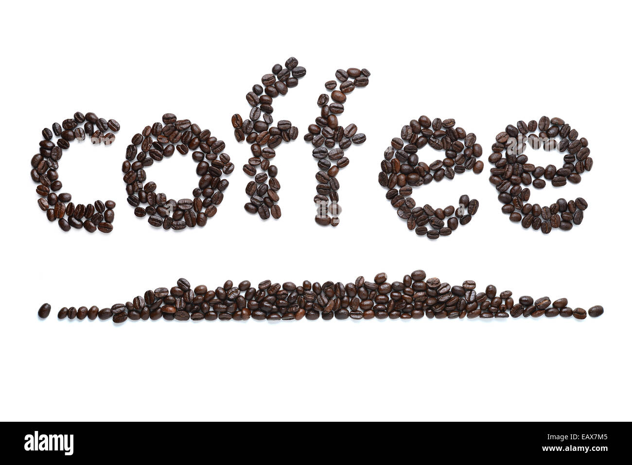 coffee word made of coffee beans Stock Photo Alamy