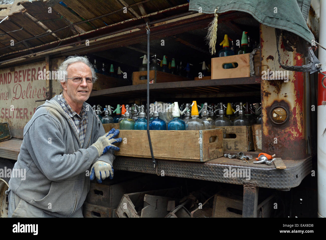 Seltzer Ronny Beberman owner of one of the last seltzer delivery trucks