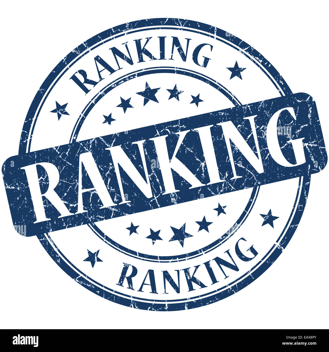 Ranking grunge blue round stamp Stock Photo
