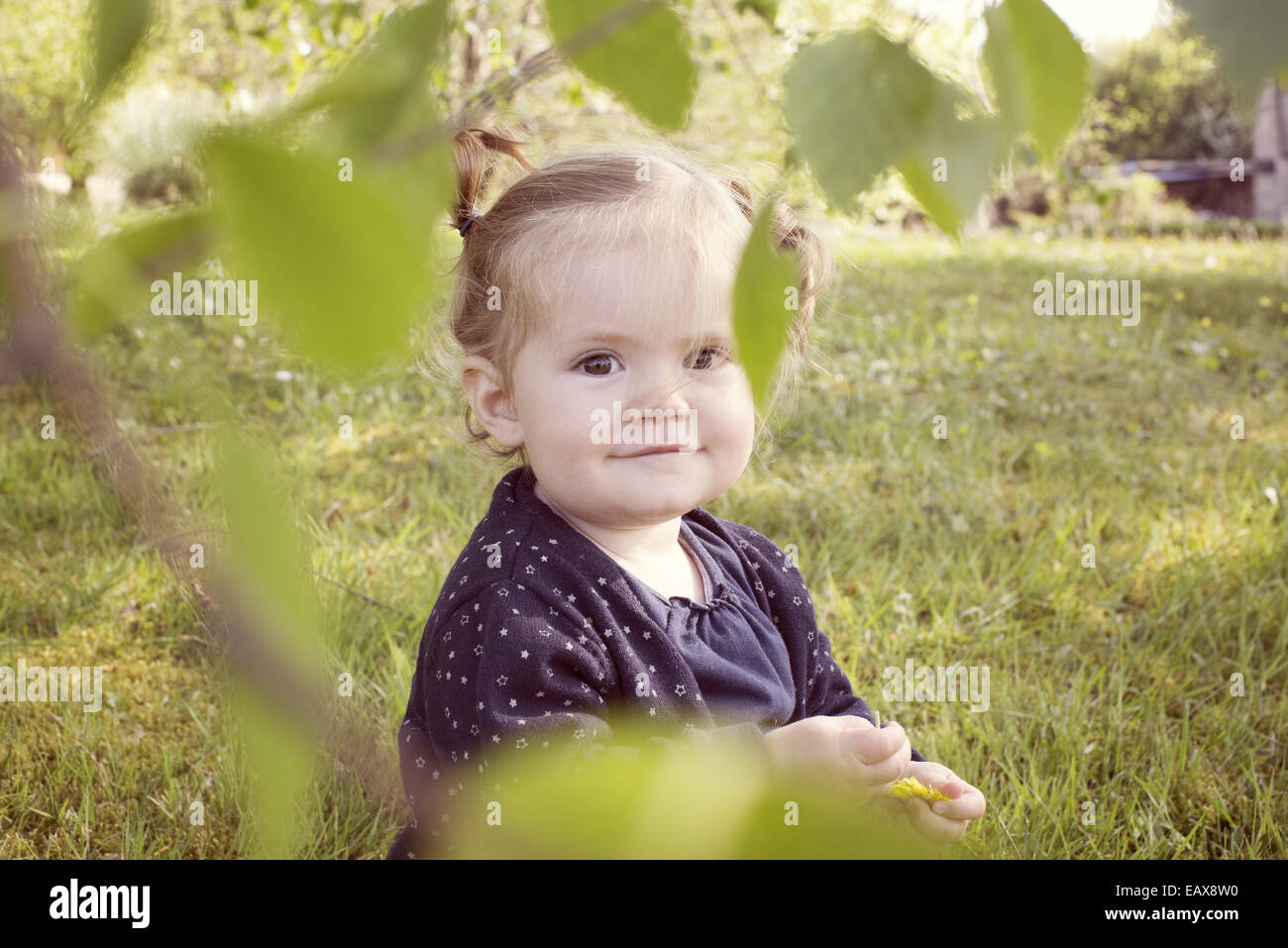 Baby girl outdoors, portrait Stock Photo - Alamy