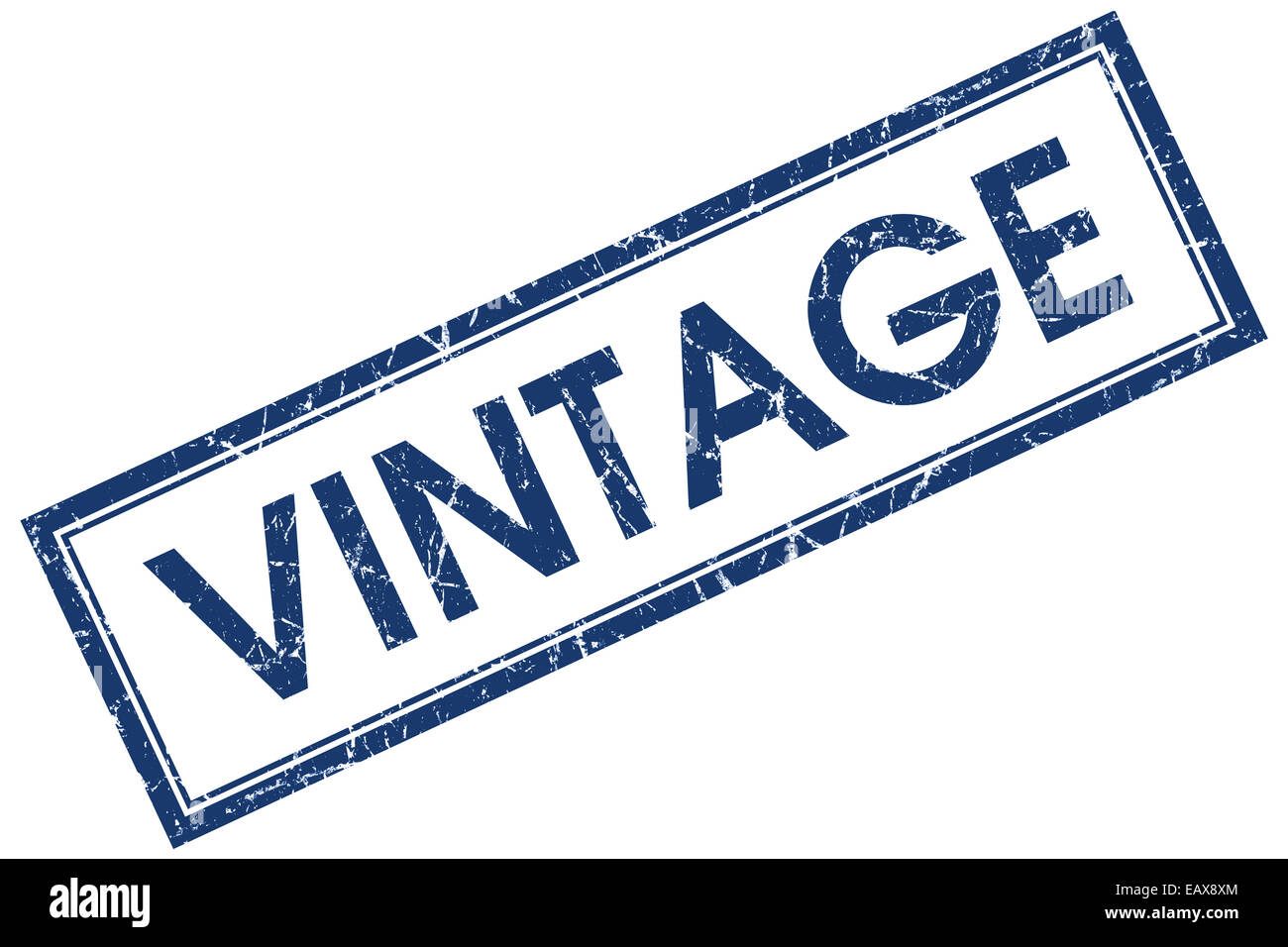 Vintage blue square grungy stamp isolated on white background Stock ...