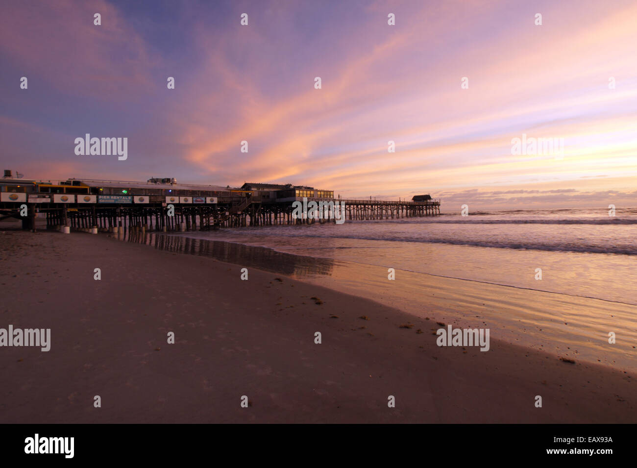Cocoa Beach Pier at sunrise Stock Photo Alamy