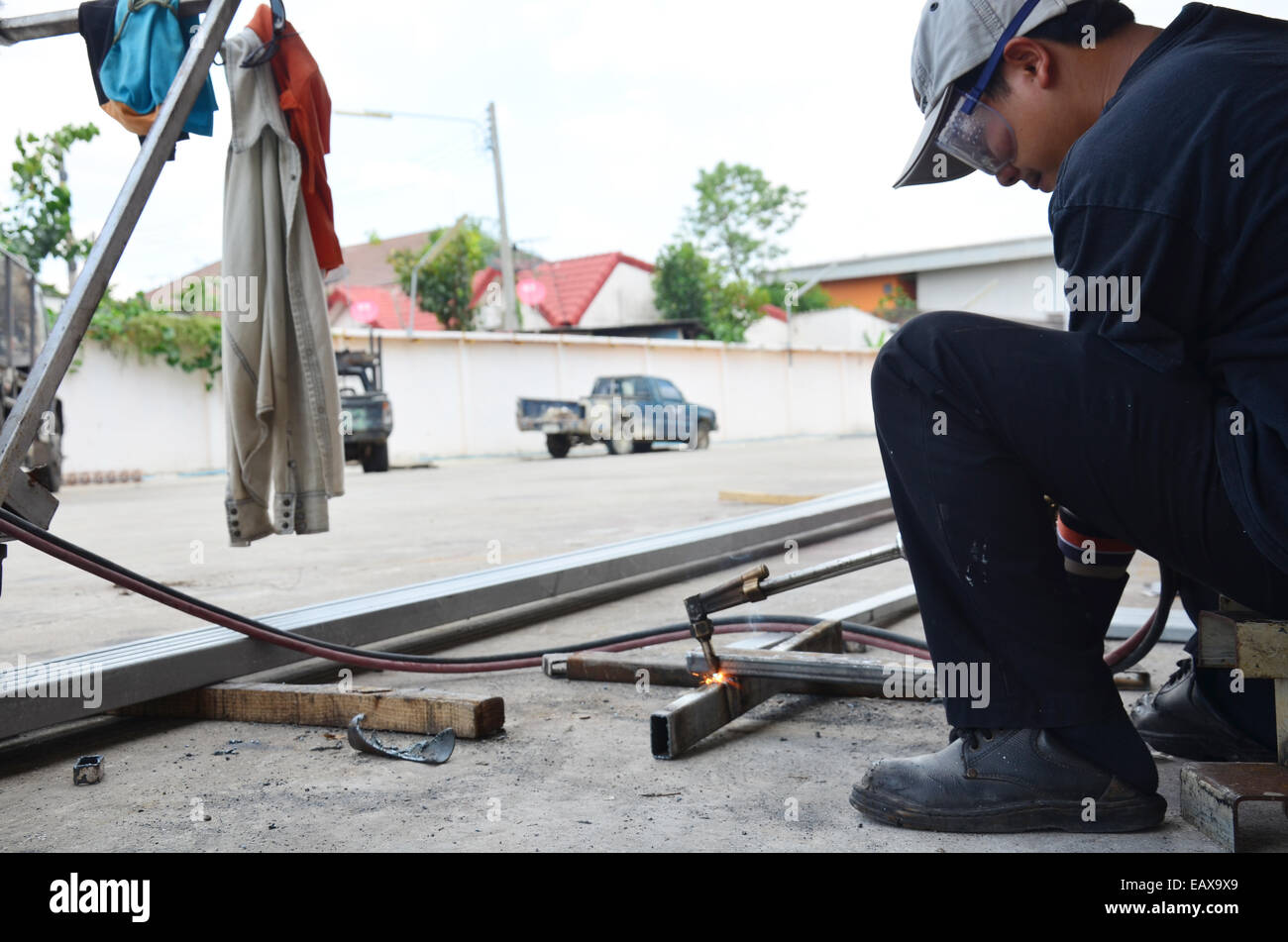 Gas Welding Steel Stock Photo Alamy