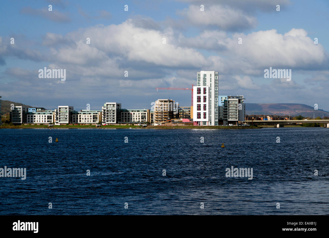 Blocks of new flats besides Cardiff Bay, Cardiff, Wales Stock Photo Alamy