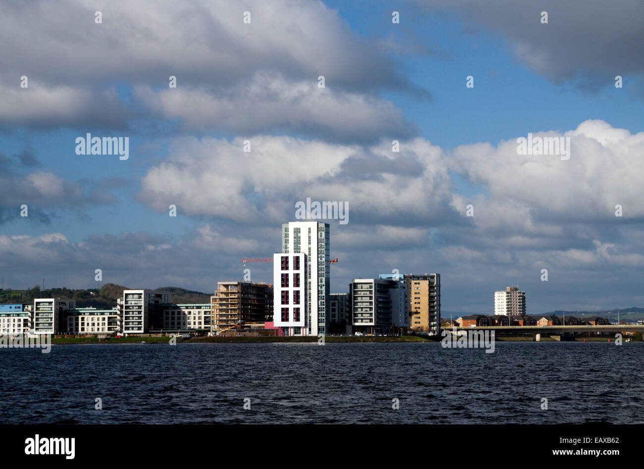 Blocks of new flats besides Cardiff Bay, Cardiff, Wales Stock Photo Alamy