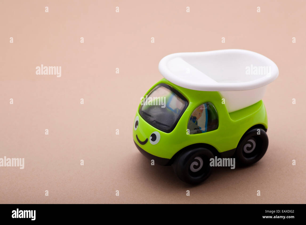 A green plastic toy truck Stock Photo