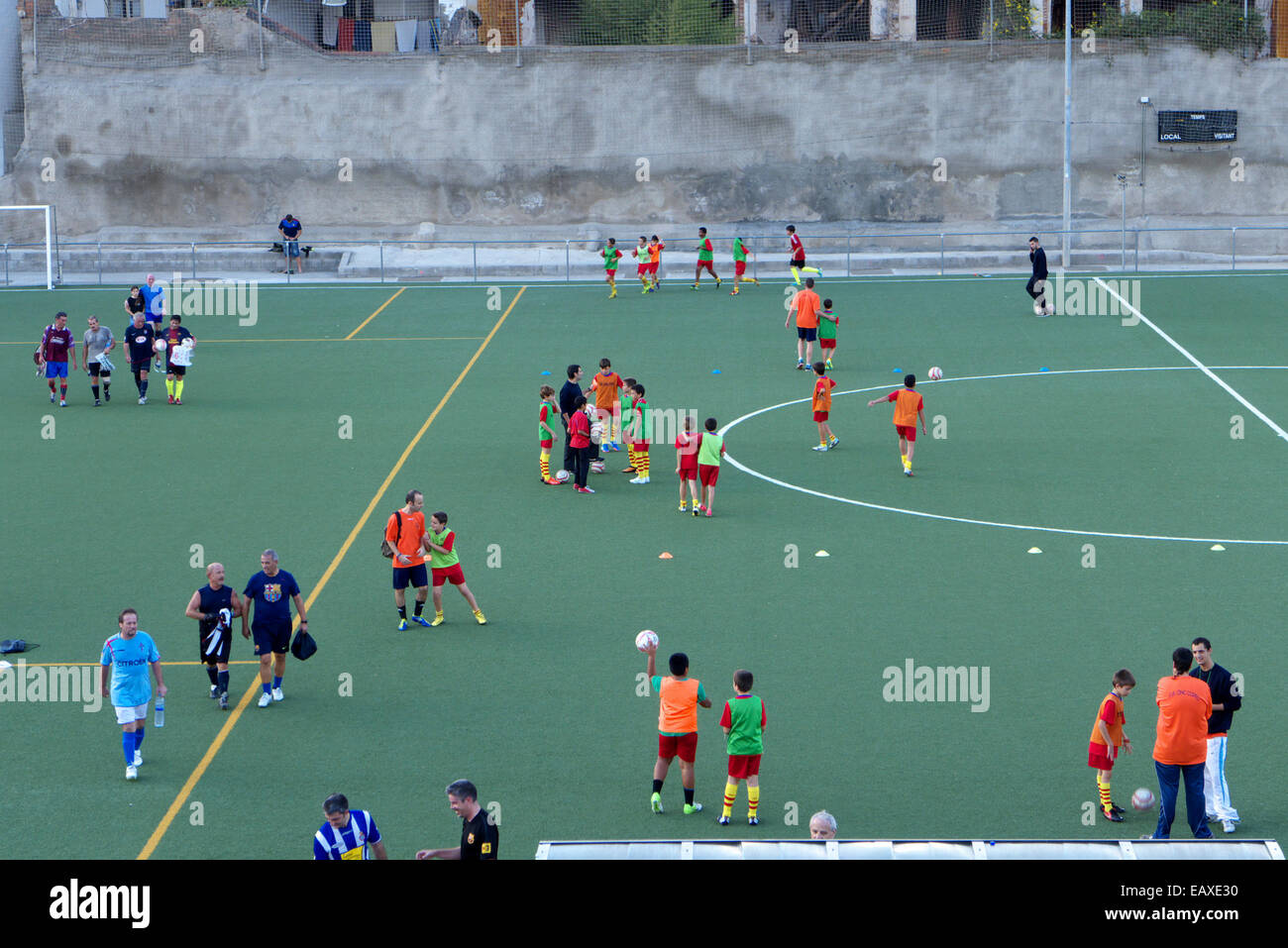 Spain Catalonia Barcelona Amateur football soccer player game Stock Photo