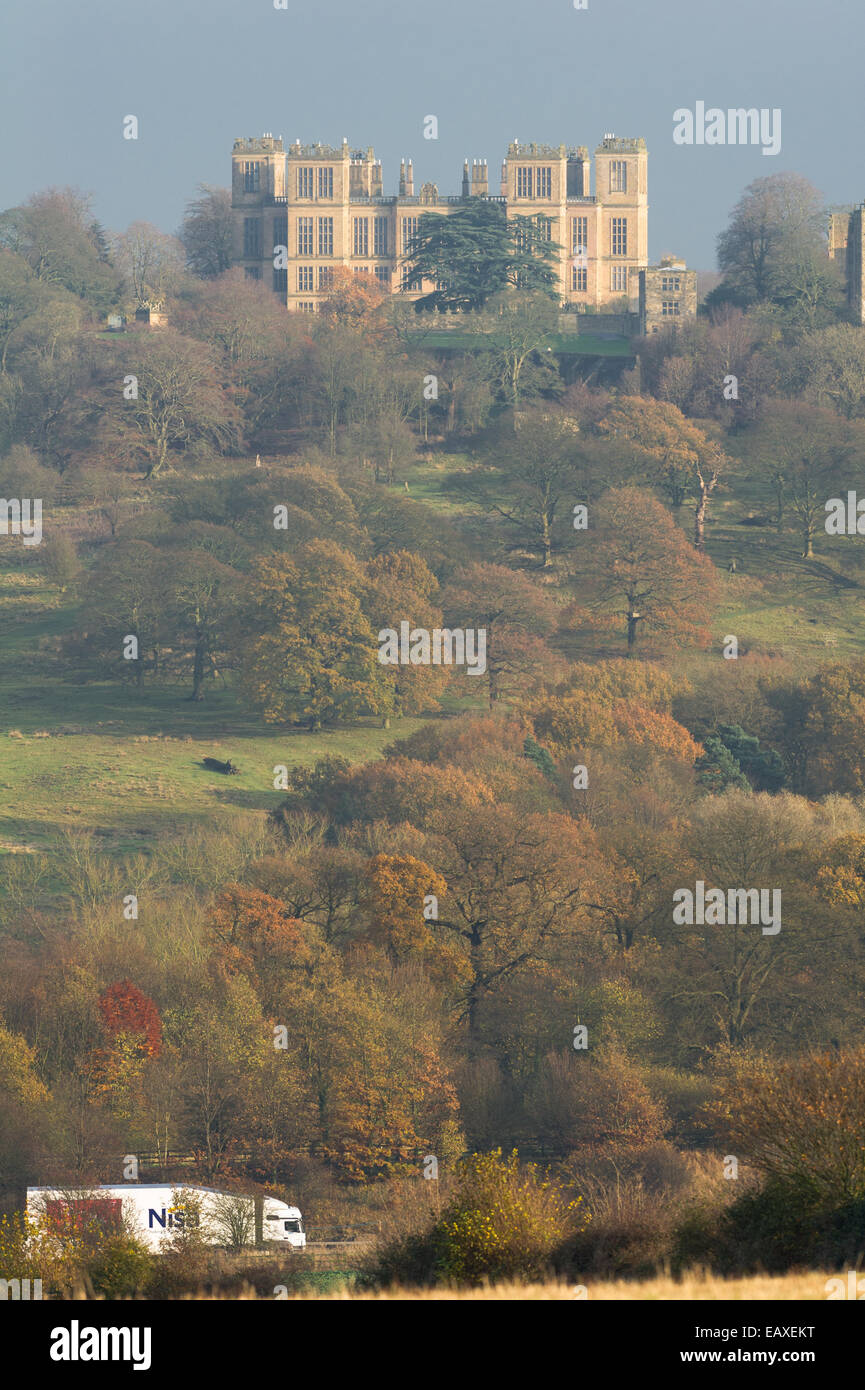 Hardwick Hall More glass than stone. Stock Photo