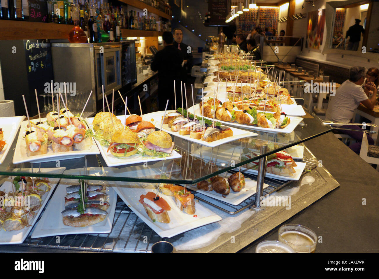 Spain Catalonia Barcelona restaurant traditional Spanish Tapas finger-food  Stock Photo - Alamy