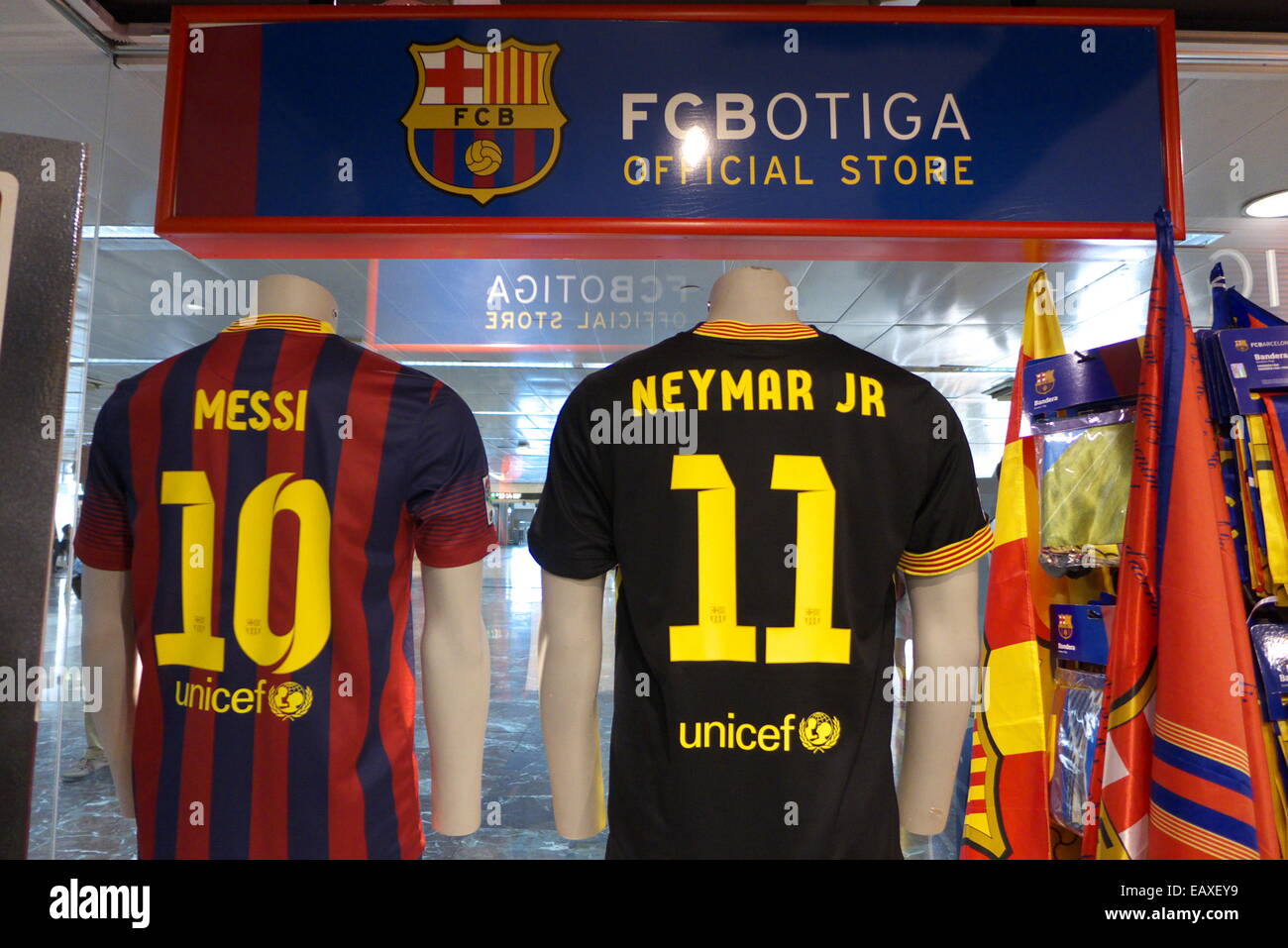 Spain Catalonia Barcelona FC Barcelona Fan club souvenirs shop Stock Photo  - Alamy