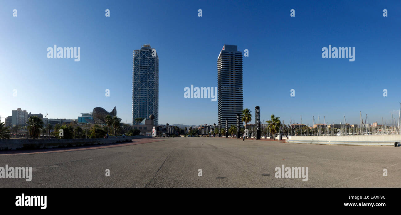 Spain Catalonia Barcelona Olympic port Arts Hotel Stock Photo