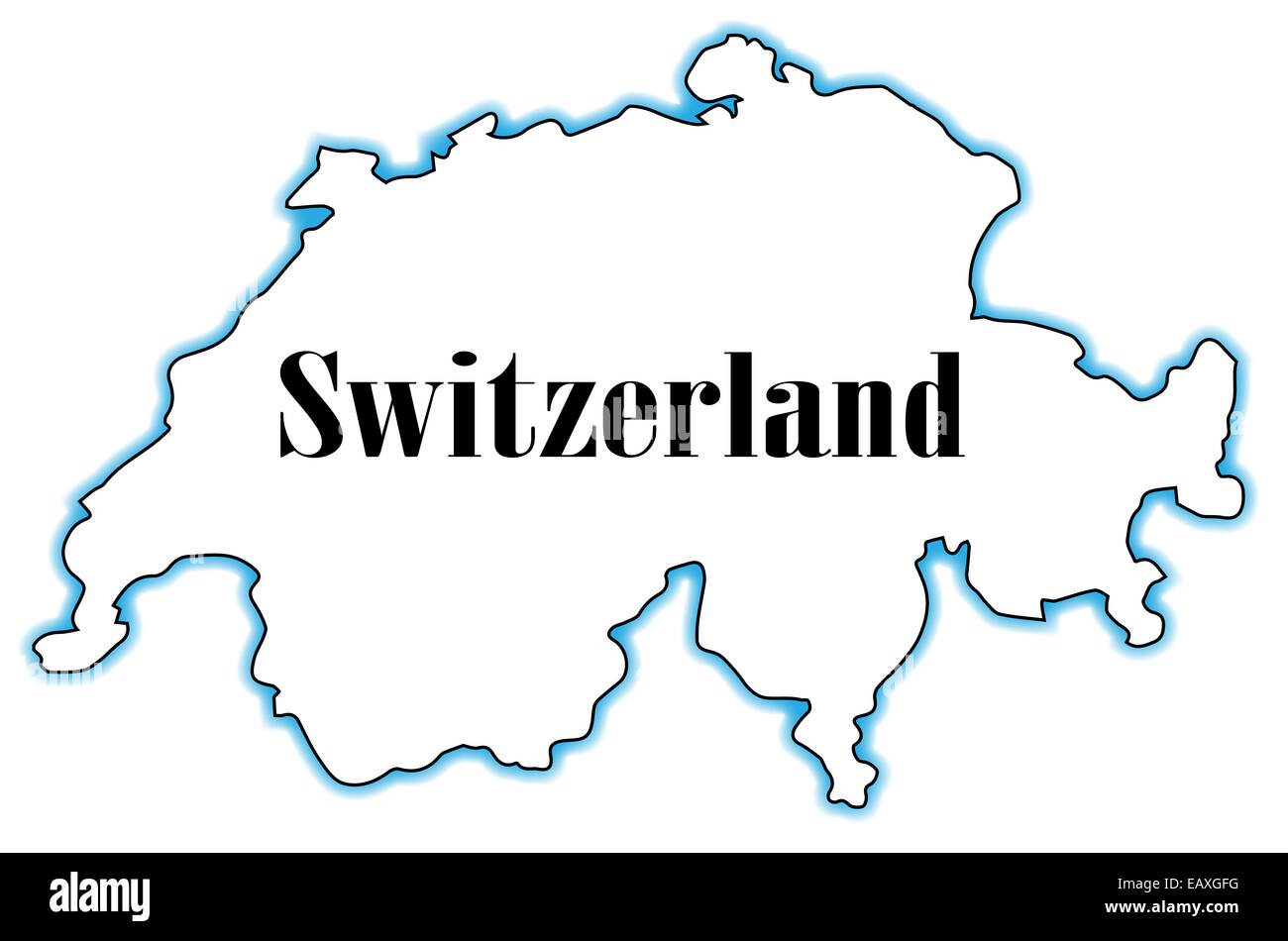 Outline map of Switzerland over a white background Stock Photo - Alamy