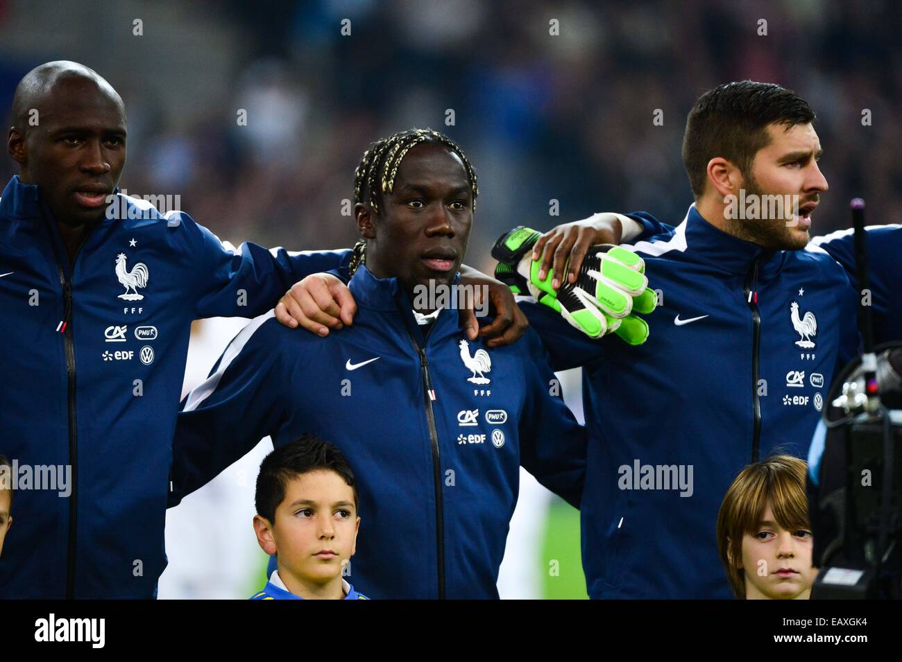 Eliaquim MANGALA / Bacary SAGNA / Andre Pierre GIGNAC - 18.11.2014 - France / Suede - Match Amical -Marseille Photo : Dave Winter / Icon Sport Stock Photo
