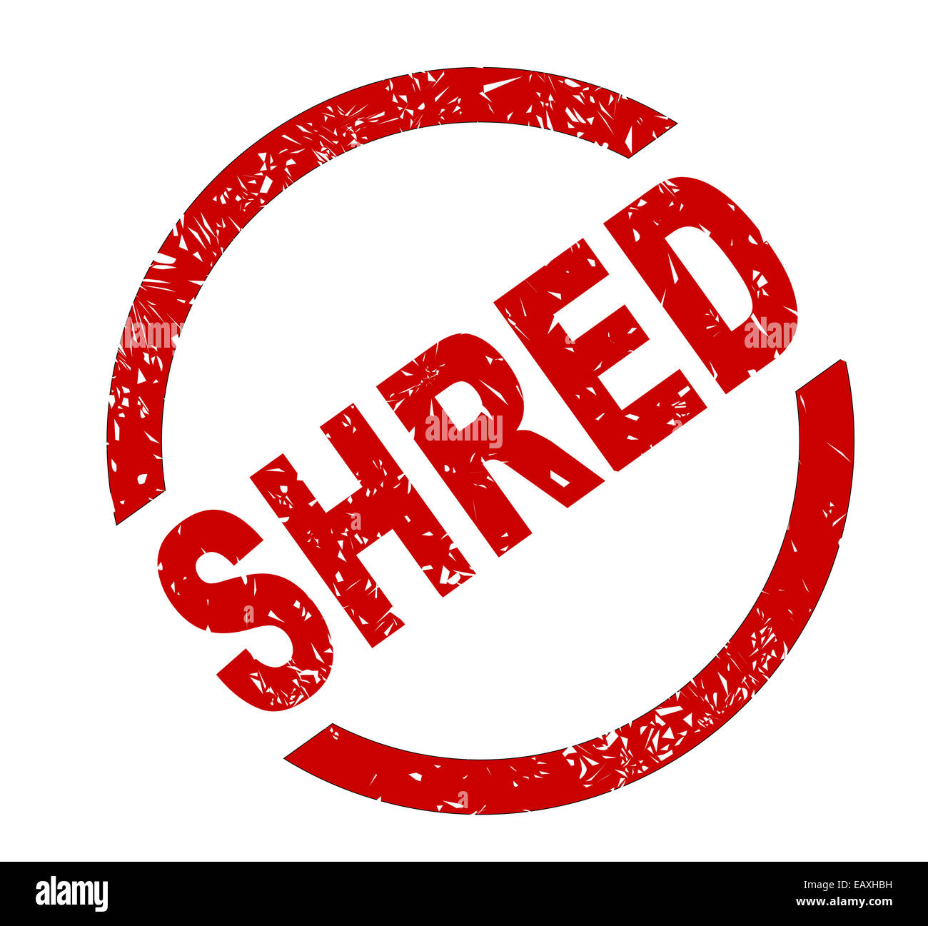 A shred red ink stamp over a white background Stock Photo Alamy