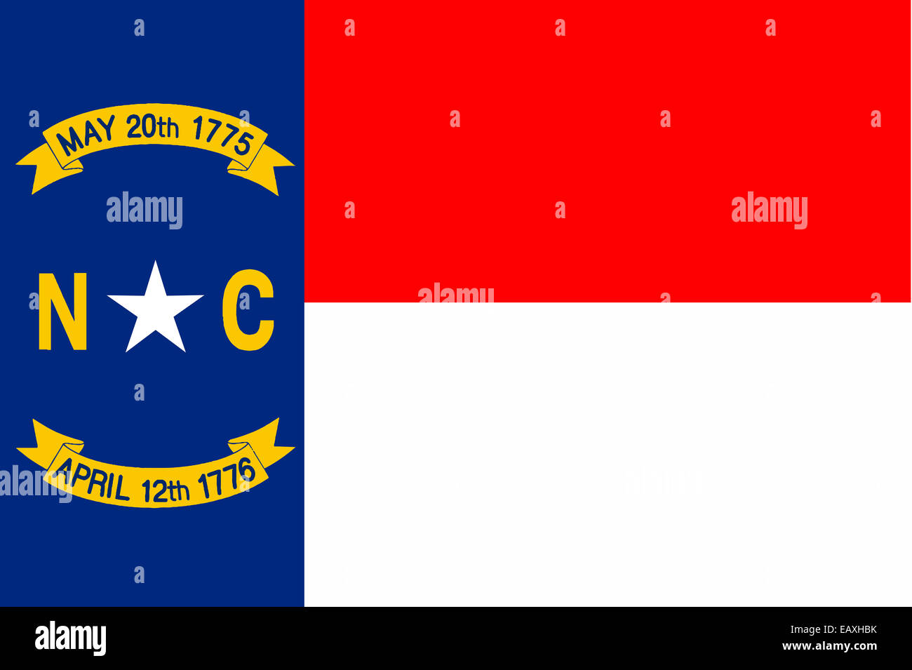 The North Carolina State Flag in red white and blue Stock Photo Alamy