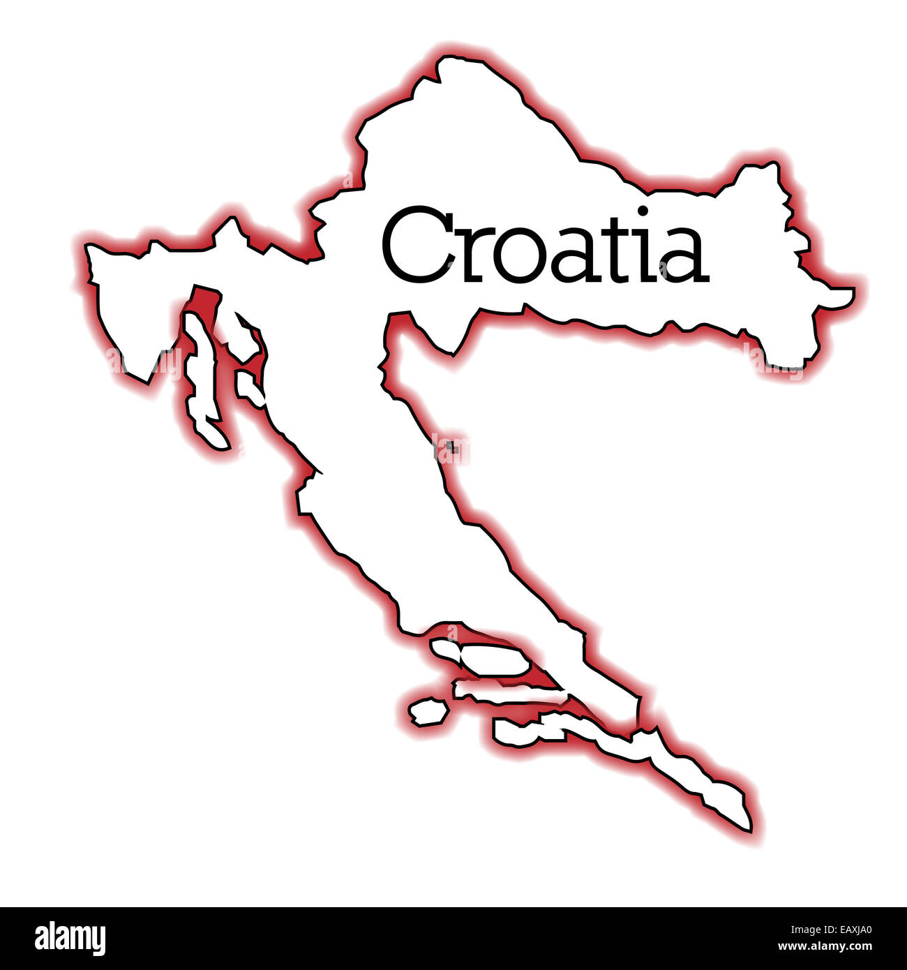 Outline Map Country Croatia High Resolution Stock Photography and