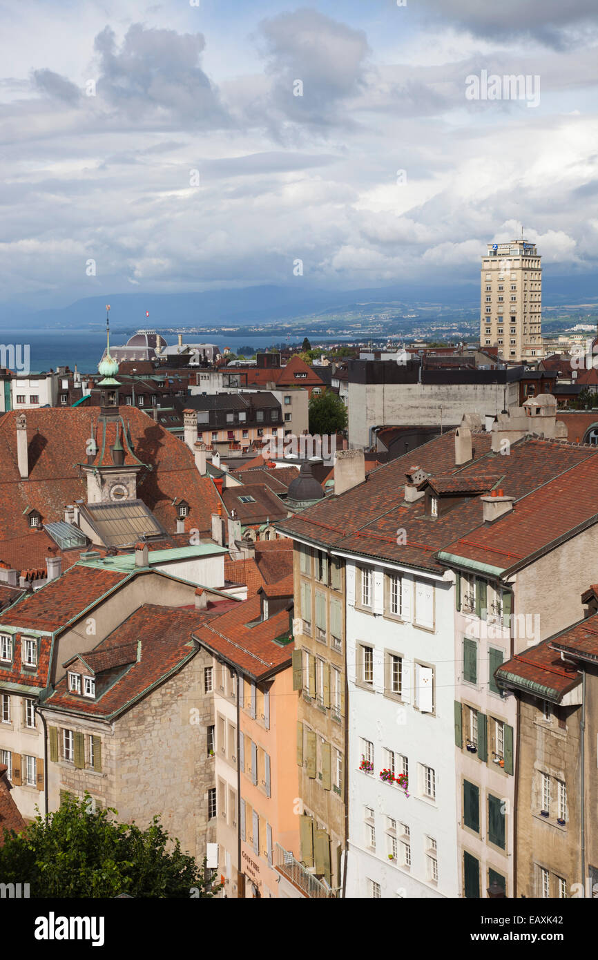 panorama from the cathedral, lausanne, switzerland, europe Stock Photo