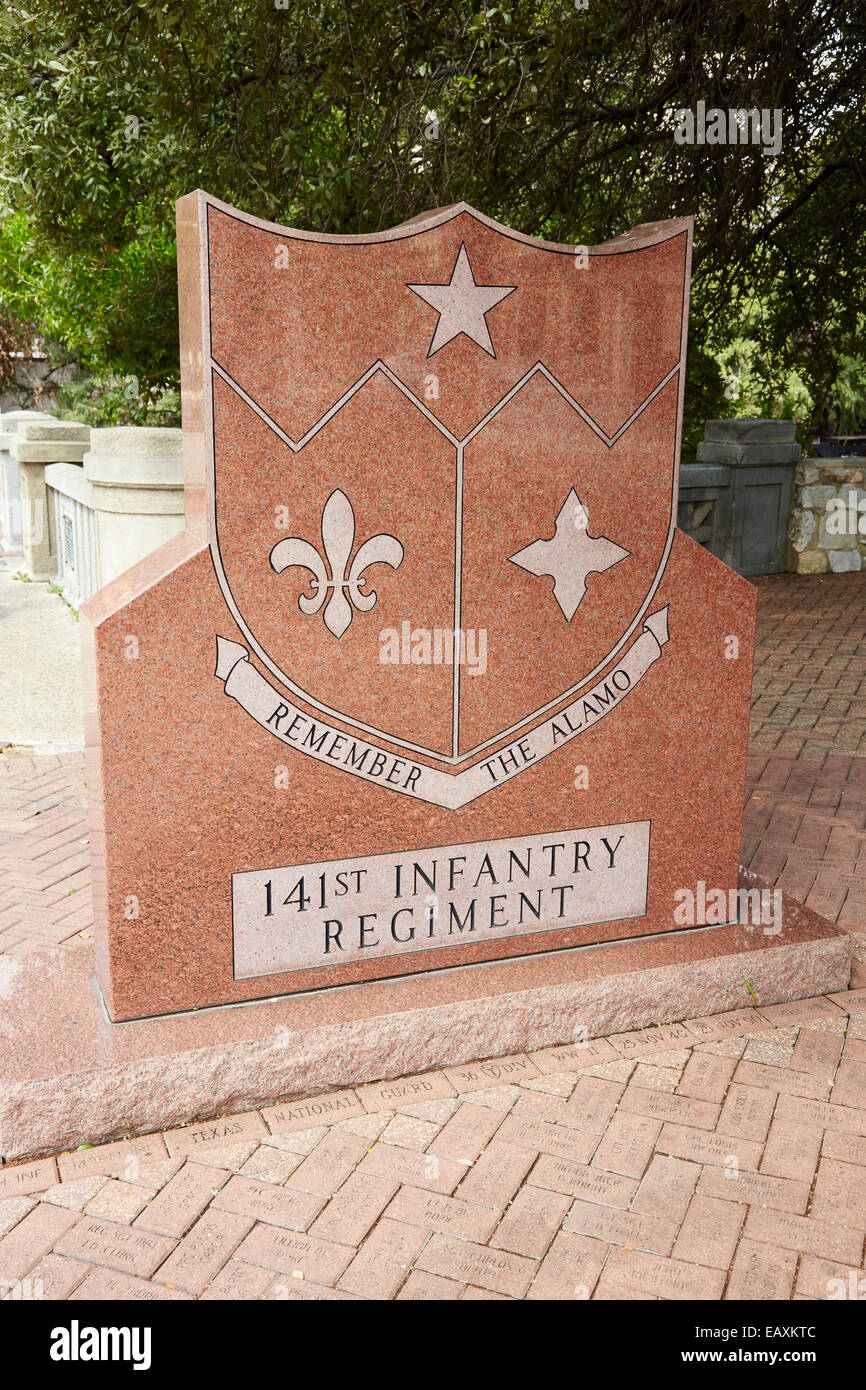 Memorial to the 141st Infantry Regiment, San Antonio, Texas, USA Stock Photo