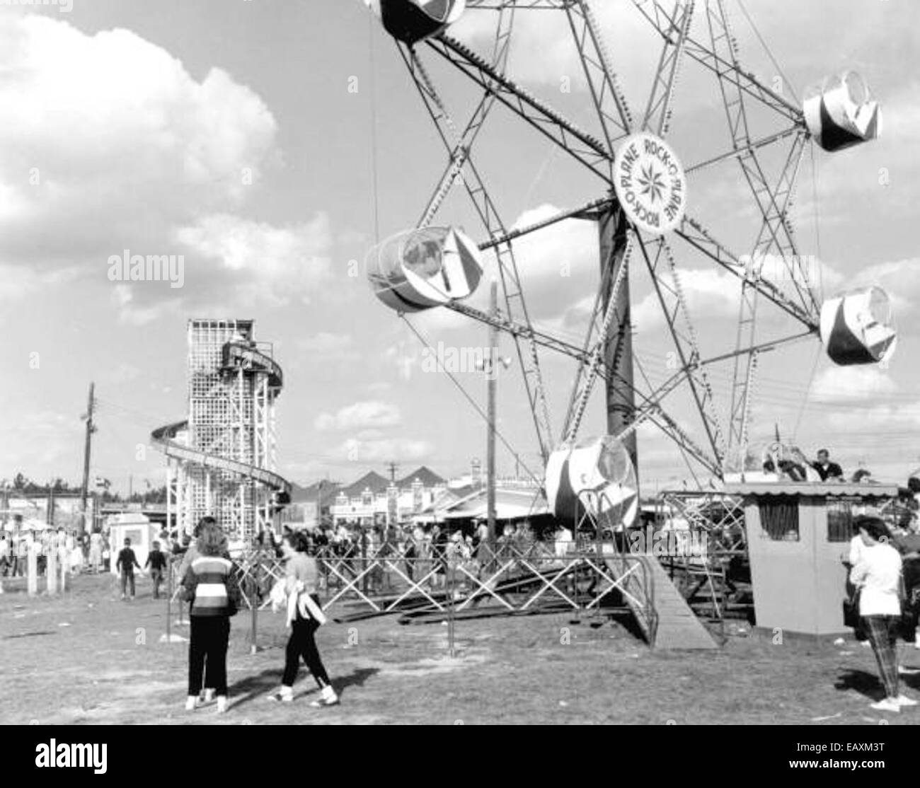 Fairground fairground rides Black and White Stock Photos & Images - Alamy