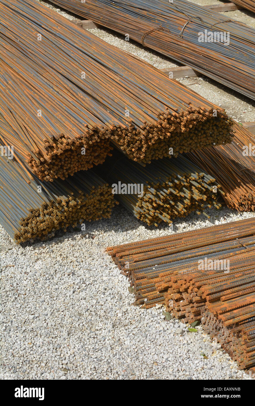 Steel rods for concrete constructions. Stock Photo