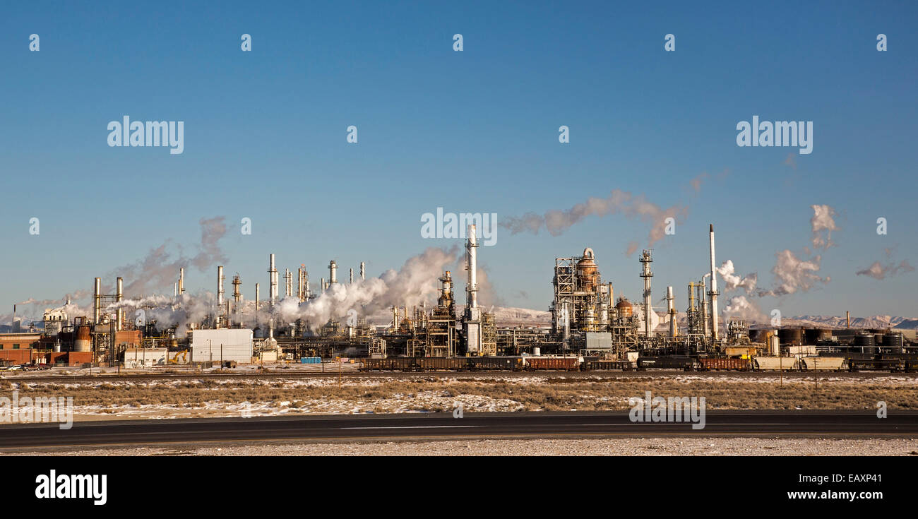 Sinclair, Wyoming - The Sinclair Oil refinery. Stock Photo