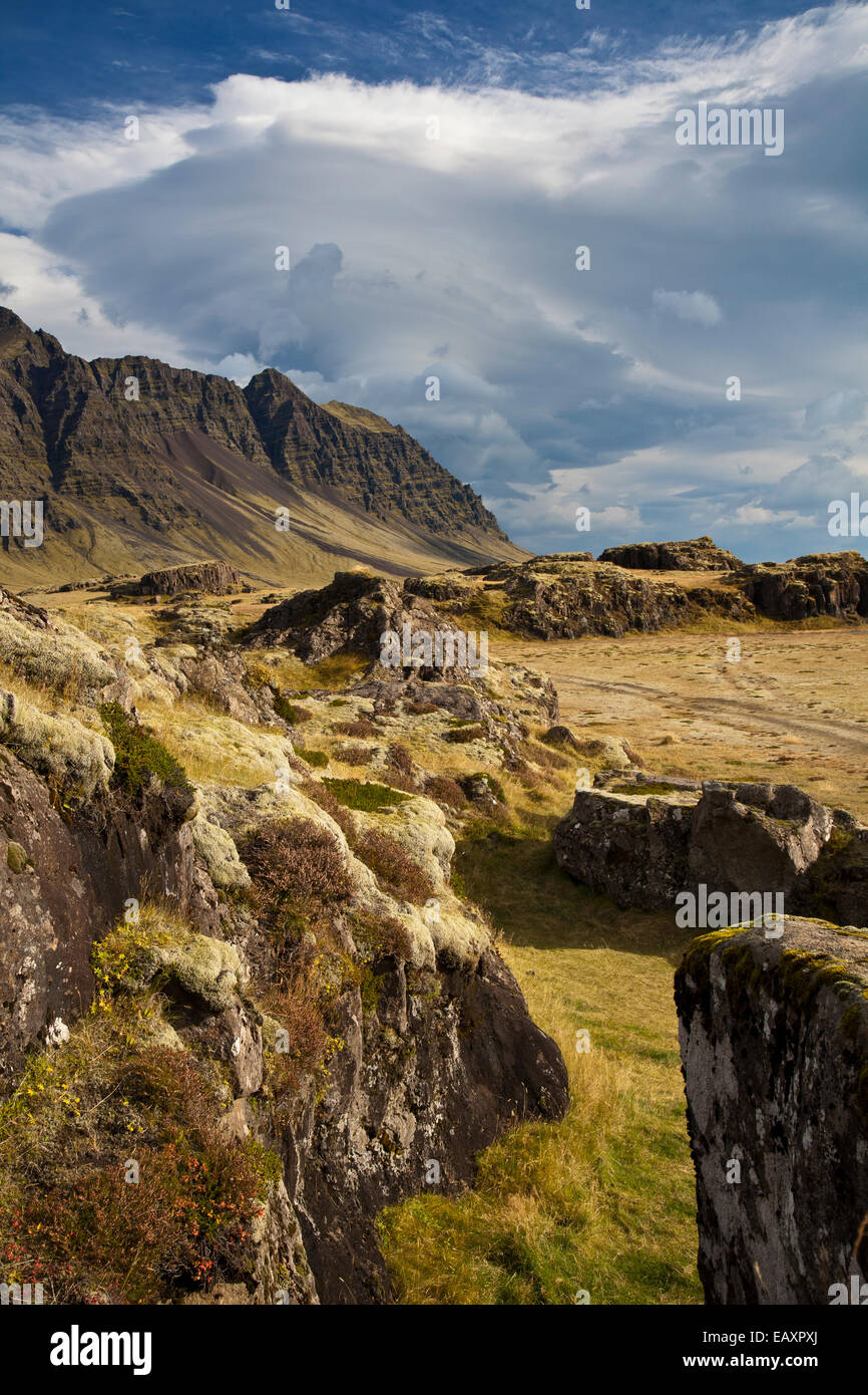Steinafjall views, South East Iceland Stock Photo