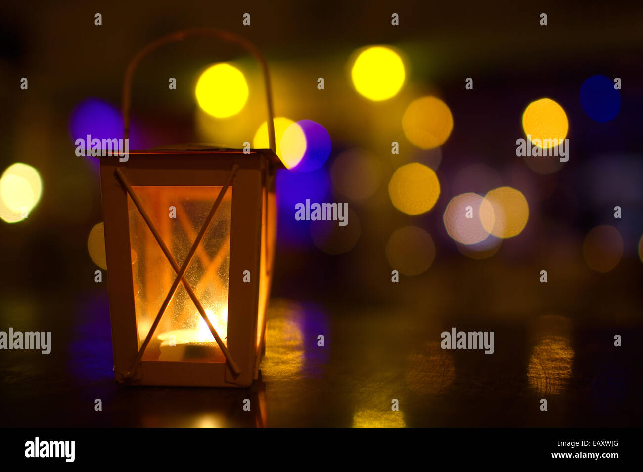 Outdoor lantern with dim light Stock Photo Alamy