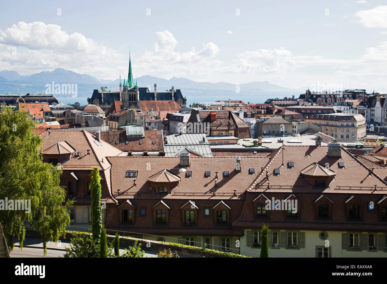 panorama, lausanne, switzerland, europe Stock Photo