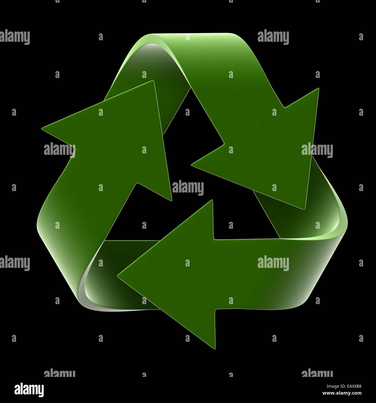 3d render of recycle symbol isolated on black background Stock Photo ...