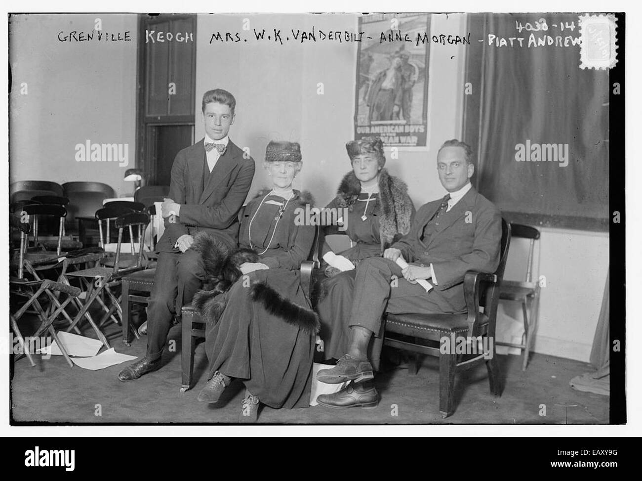 Grenville Keogh, MRs WK Vanderbilt, Anne Morgan, Piatt Andrew  152 Stock Photo