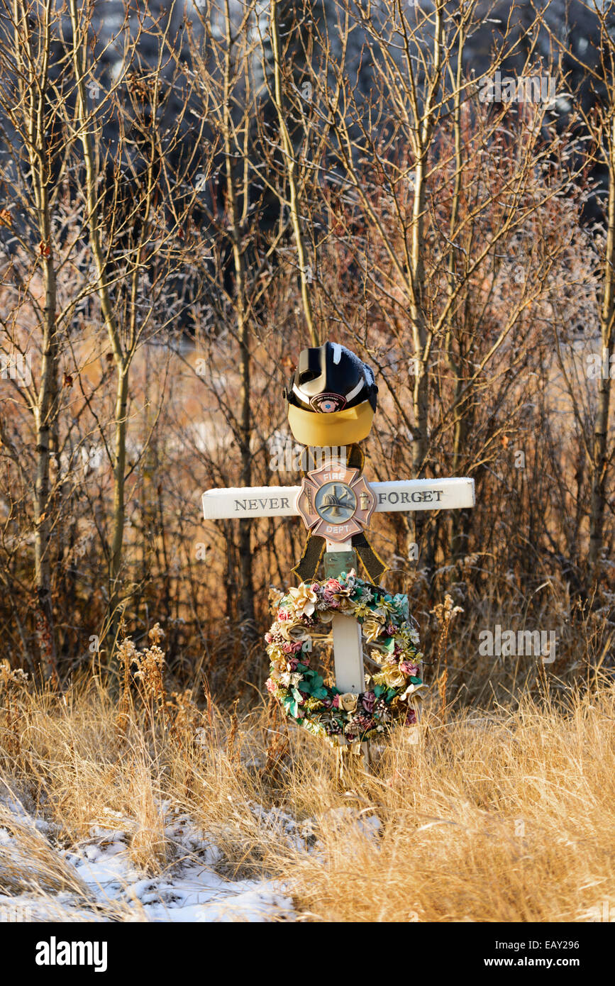 Roadside memorial Stock Photo