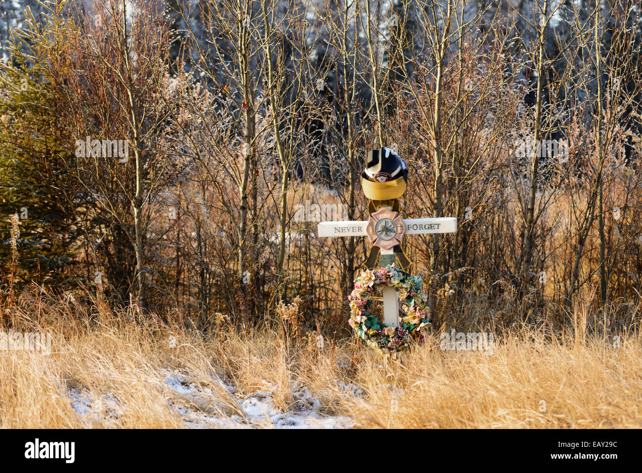 Roadside memorial Stock Photo