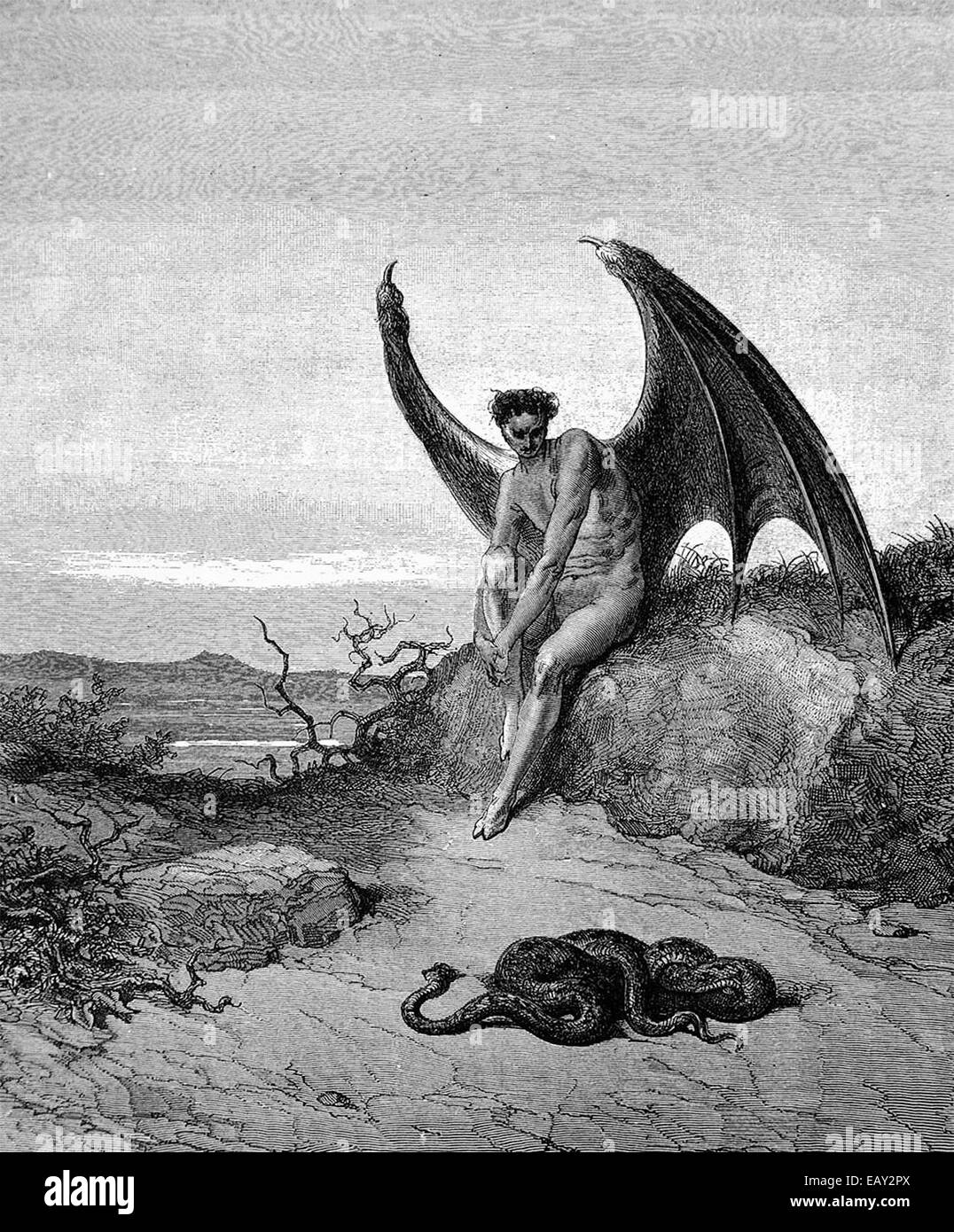 Lucifer, the fallen angel from Paradise Lost Stock Photo