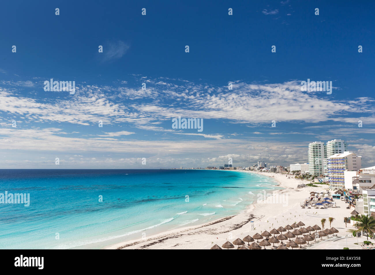 Cancun beach panorama view, Mexico Stock Photo