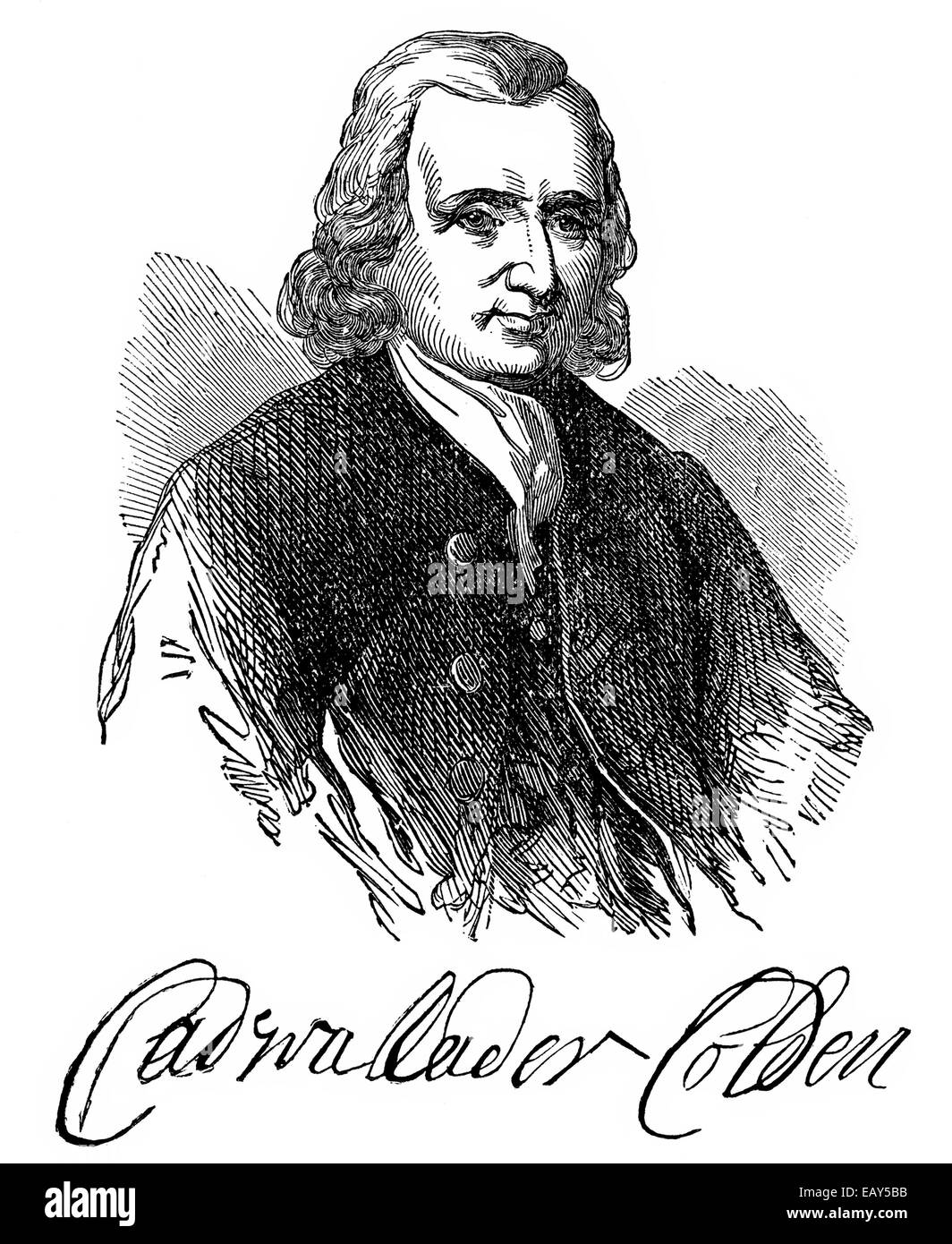 Cadwallader Colden, 1688 - 1776, a doctor, farmer, land surveyor, botanist and Governor of the Province of New York , Portrait v Stock Photo