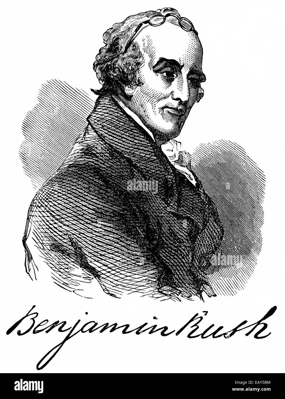 Benjamin Rush, 1745 - 1813, a British-American physician, writer, teacher and humanist, Portrait von Benjamin Rush, 1745 - 1813, Stock Photo