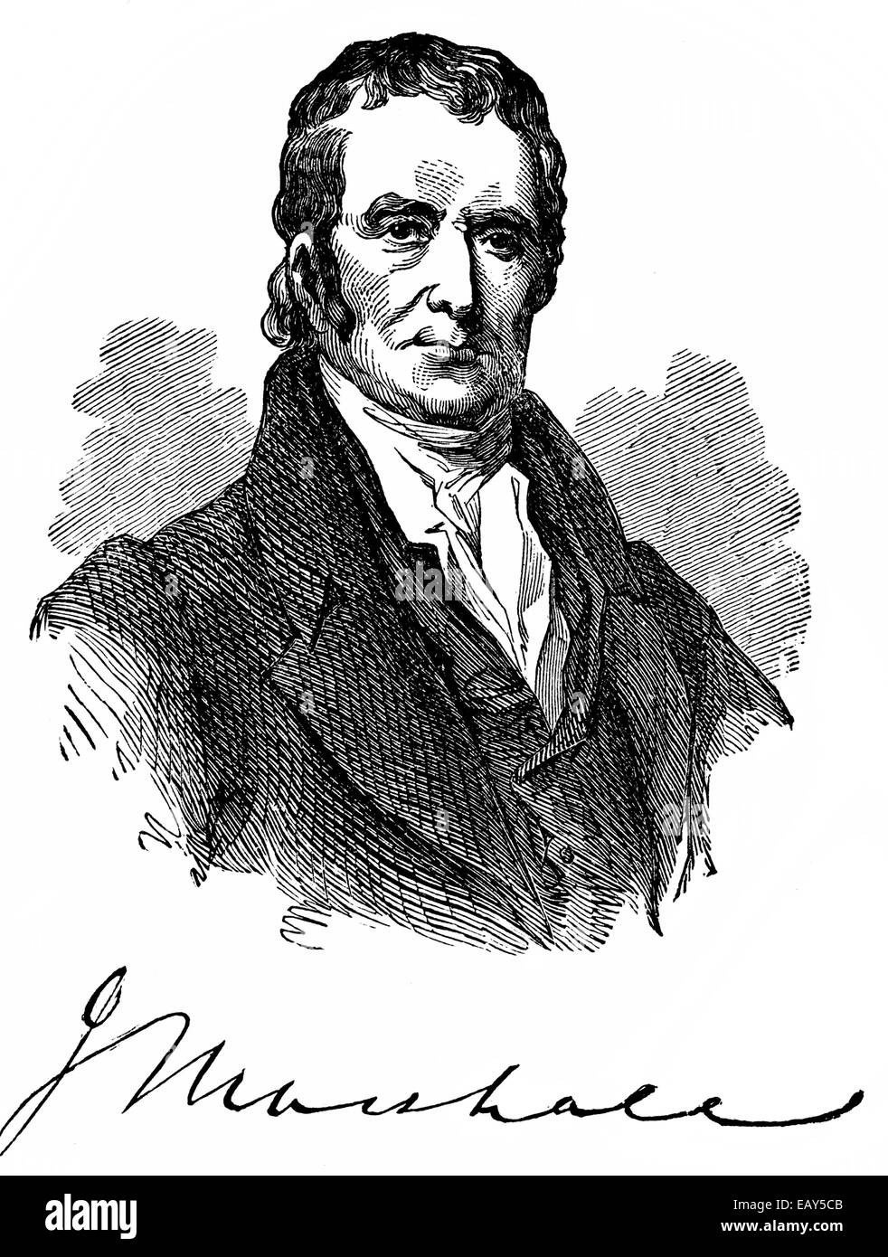 portrait of John Marshall, 1755 - 1835, American politician, lawyer ...