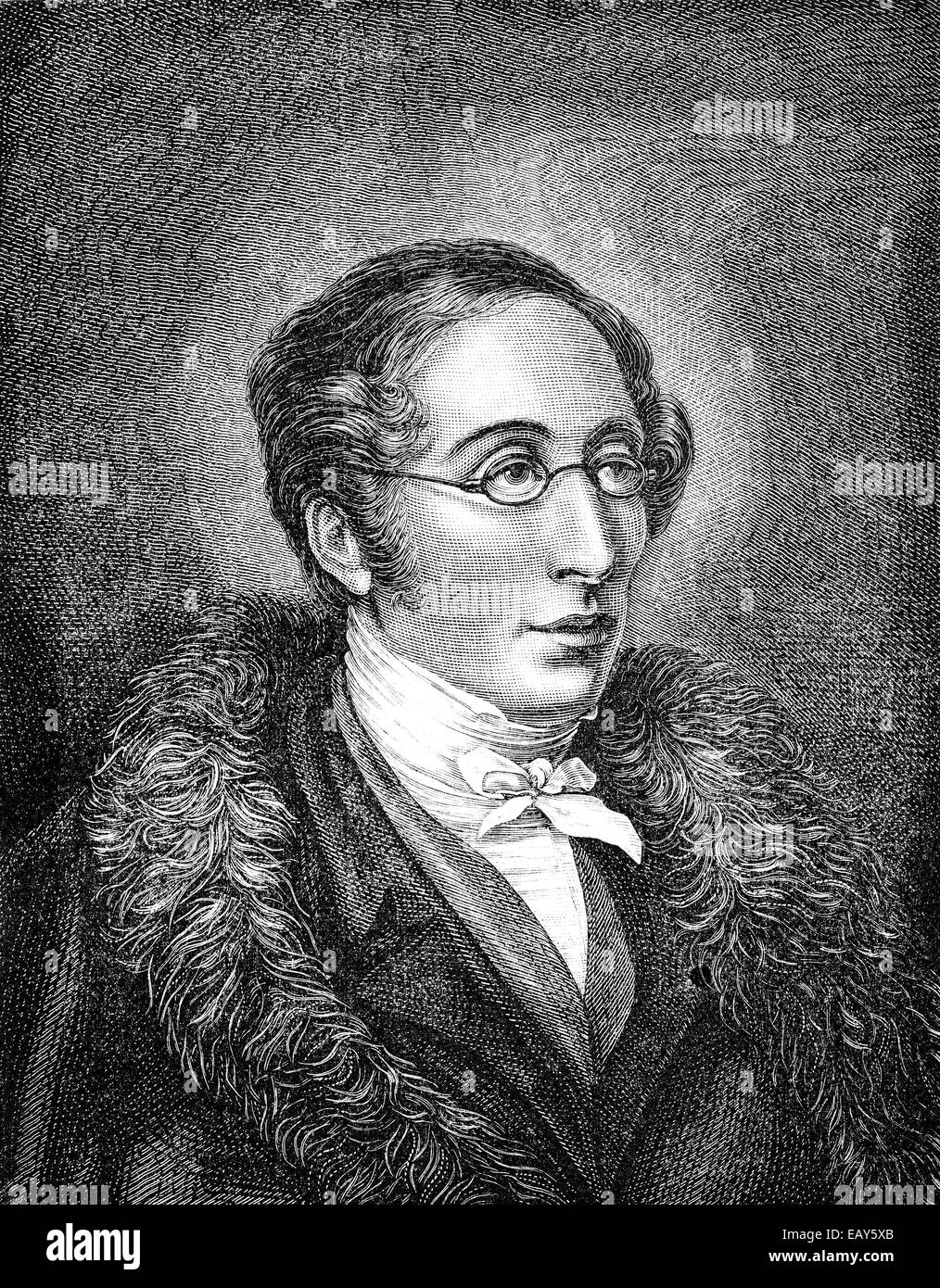 Carl Maria Friedrich Ernst von Weber, 1786 - 1826, a German composer, conductor and pianist, Portrait von Carl Maria Friedrich E Stock Photo