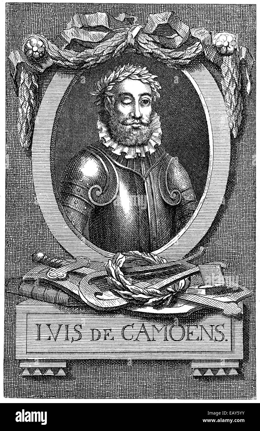 Luís Vaz de Camões or Camoens, 1524 - 1579,  the greatest poet of Portugal and the Portuguese language, Portrait von Luís Vaz de Stock Photo