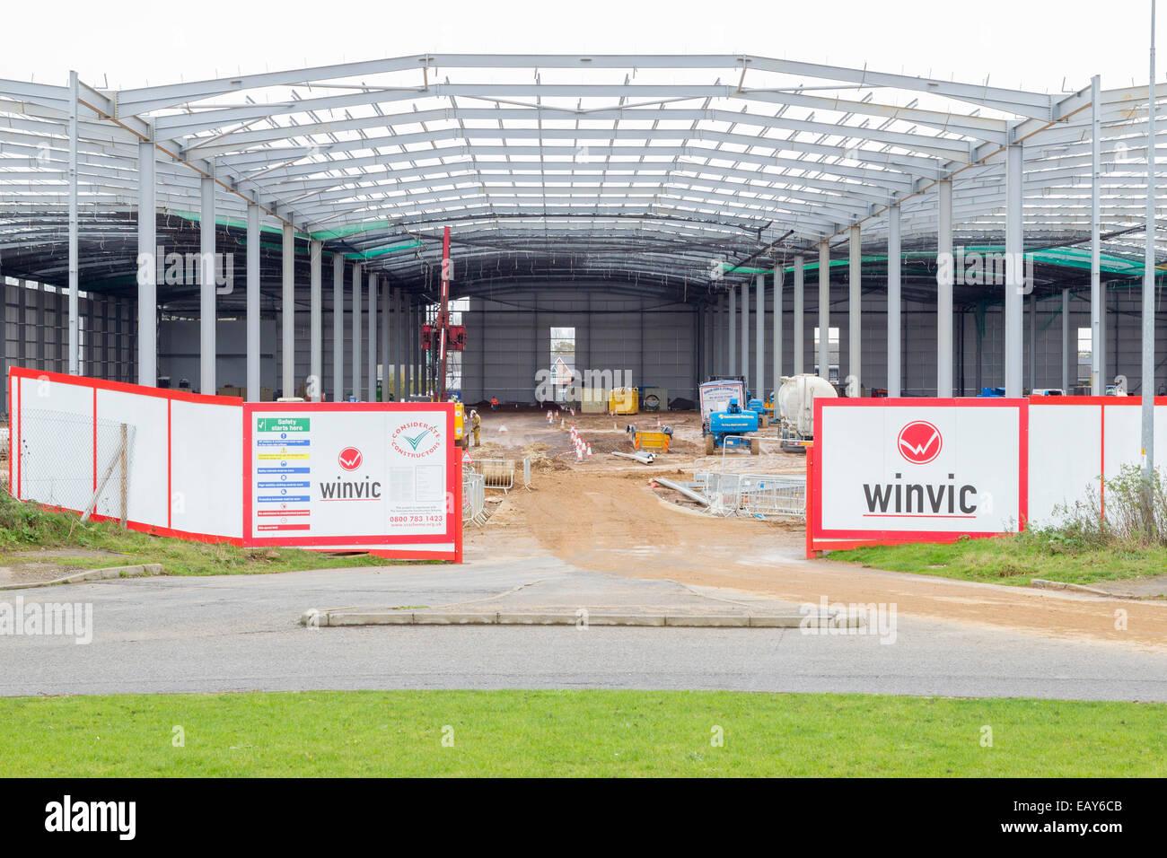 Commercial Warehouse under Construction Northampton Stock Photo Alamy