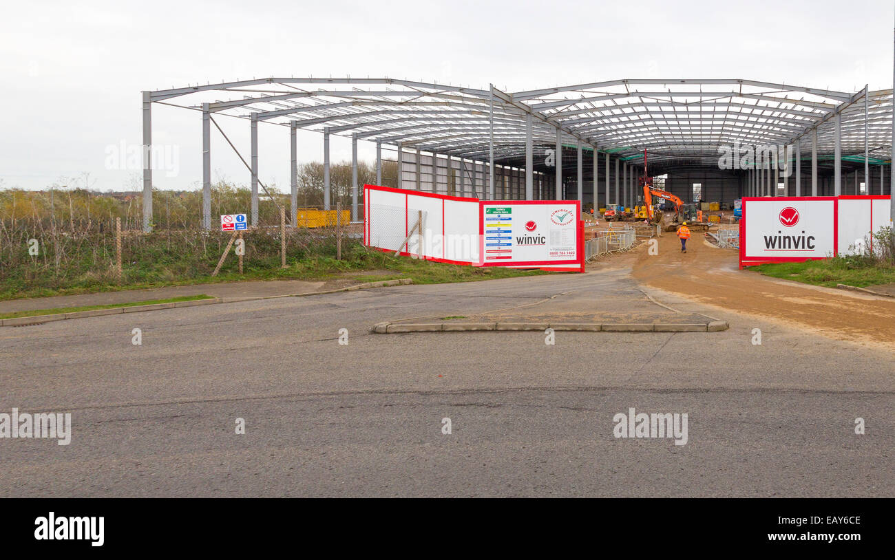 Commercial Warehouse under Construction Northampton Stock Photo Alamy