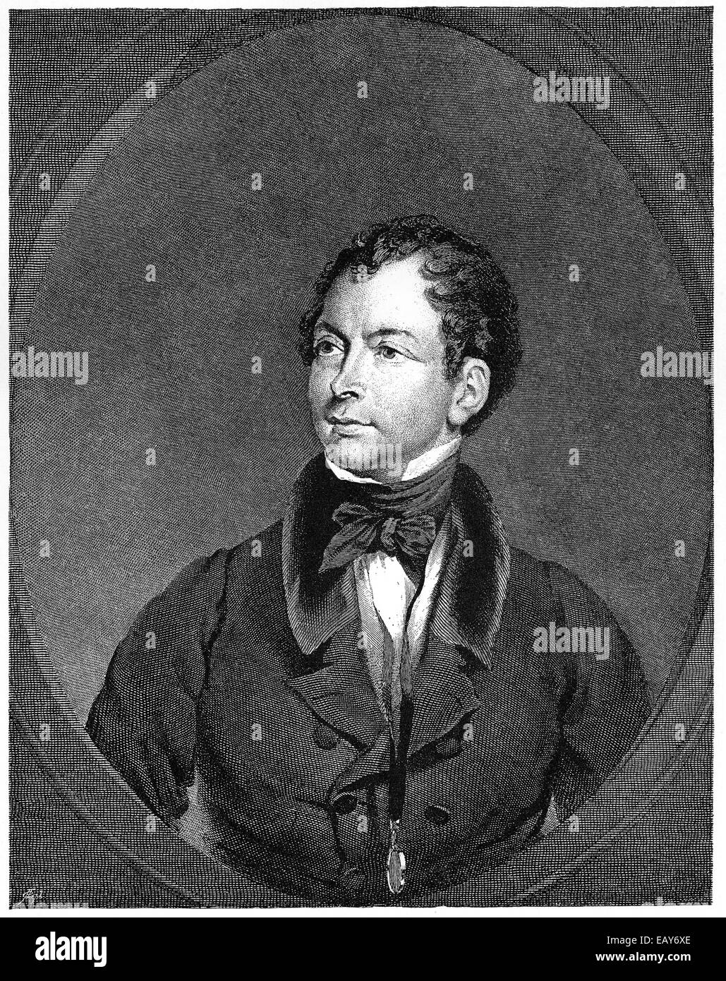 Thomas Moore, 1779 - 1852, an Irish poet, writer, translator, and ballad singer, Historische Zeichnung aus dem 19. Jahrhundert, Stock Photo