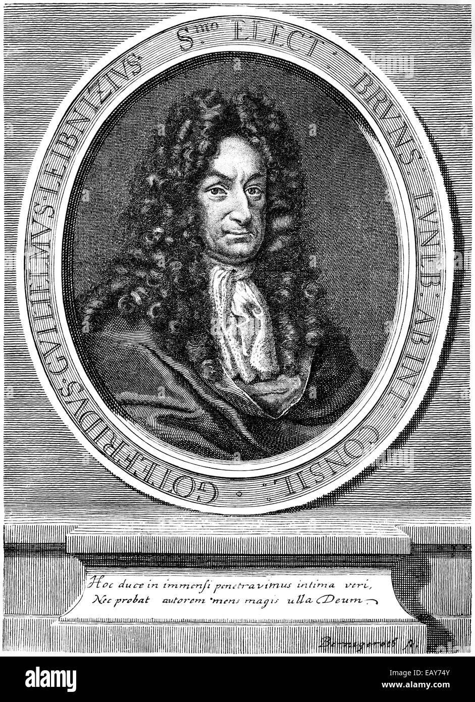 Gottfried Wilhelm Leibniz, 1646 - 1716, a German philosopher, scientist, mathematician, diplomat, physicist, historian and polit Stock Photo